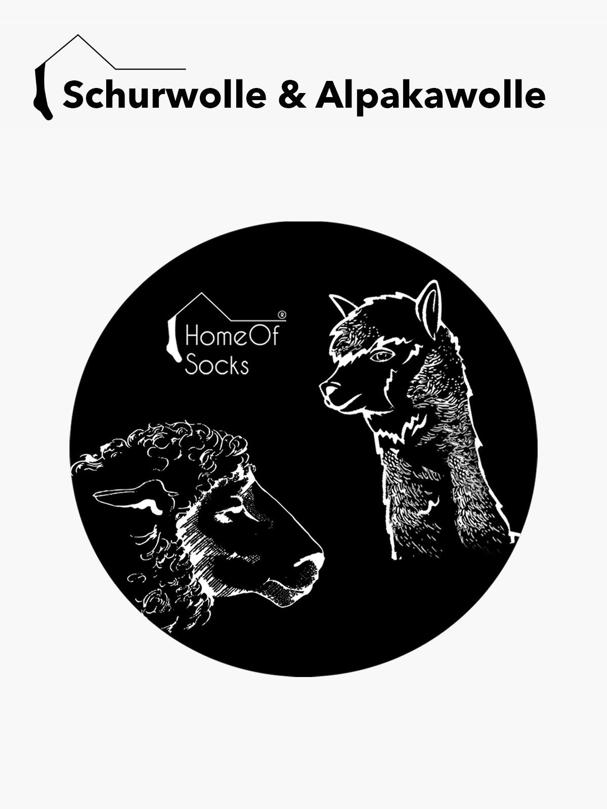 HomeOfSocks Kniestrümpfe Extra Grau Gefütterte Extra (Paar, Paar) dicke Kniestrumpf 1 und Dick Alpakawolle Wollsocken 95% Alpaka strapazierfähige Wolle Kniestrümpfe Schafwolle