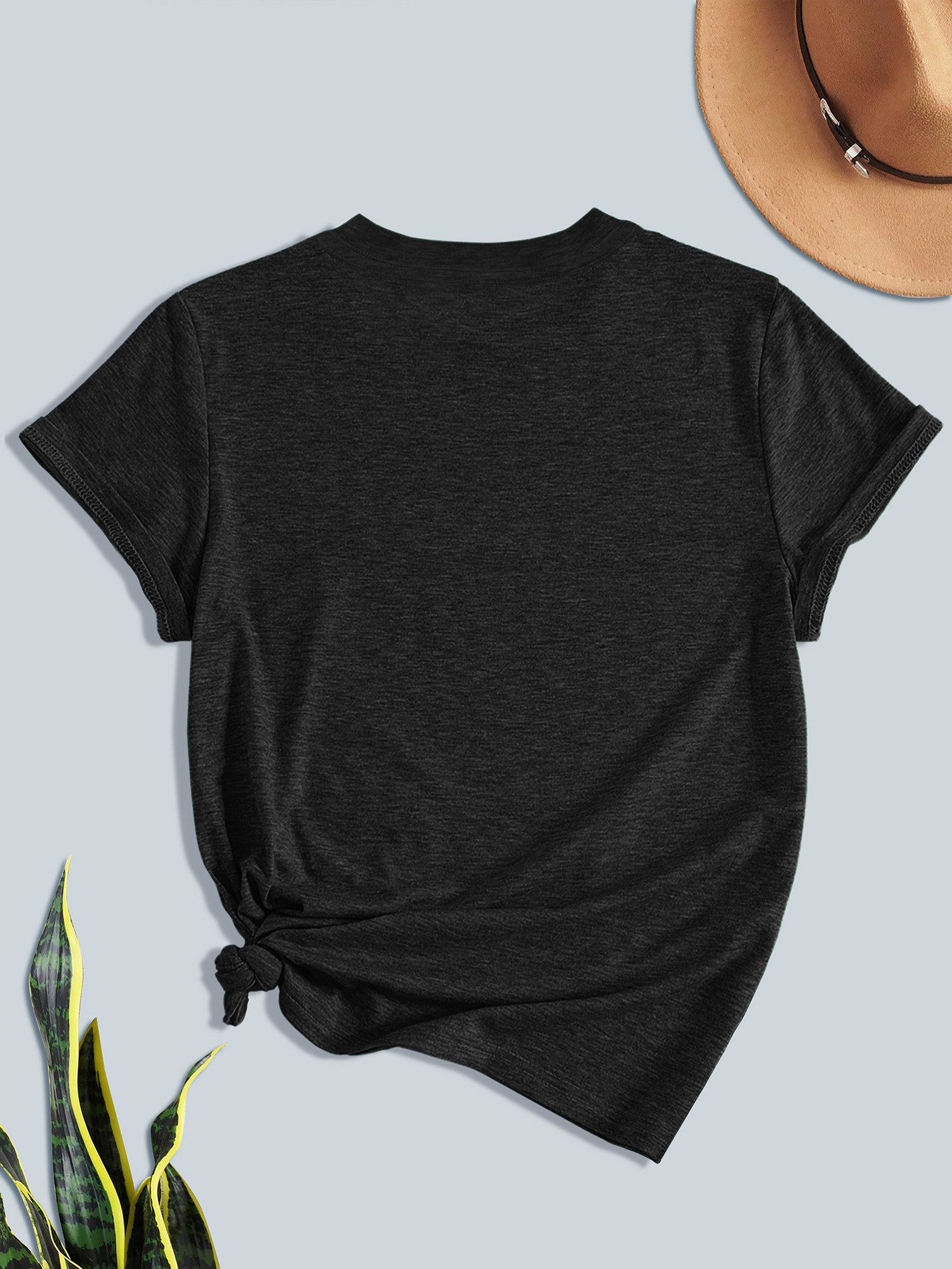 PYLIKE Print-Shirt Damen bequemes Kurzarmbluse Festlich Weihnachtsbaum Prin günstig online kaufen