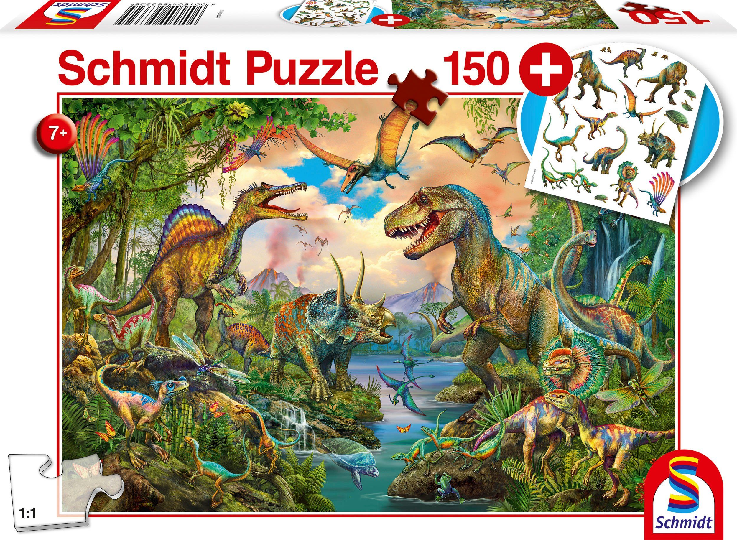Schmidt Spiele Puzzle (Tattoos in Dinos, Dinosaurier); Puzzleteile, Wilde Europe Add-on mit Made 150
