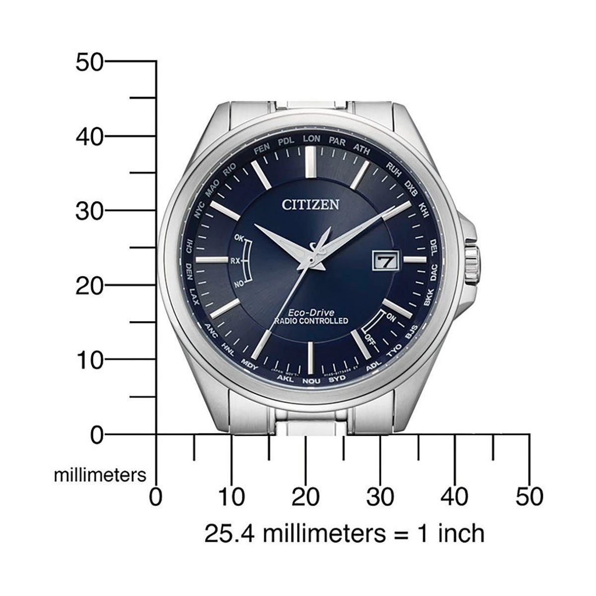 Citizen Funkuhr CB0250-84L, Armbanduhr, Herrenuhr, Solar, Edelstahlarmband, Saphirglas, Datum