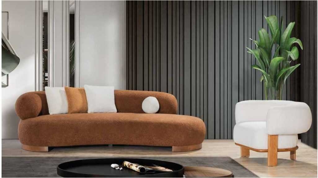 JVmoebel Sofa Moderne Textil Sofagarnitur Dreisitzer+Sessel Luxus Couch Wohnzimmer, Made in Europa