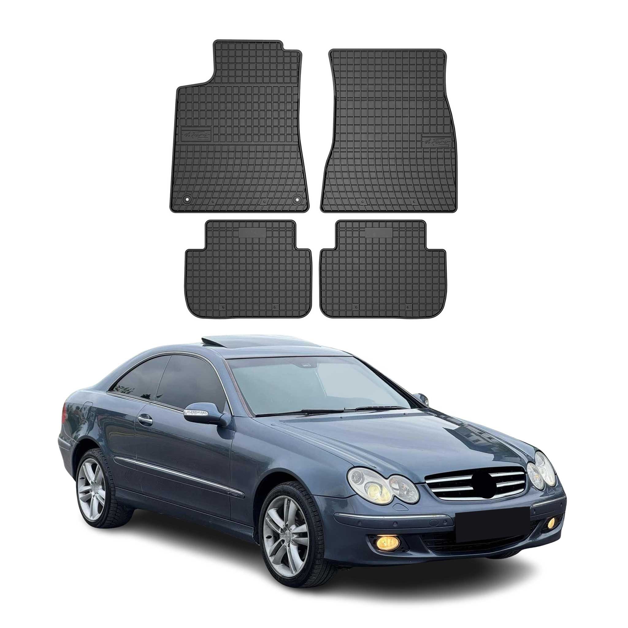 OMAC Auto-Fußmatten für Mercedes CLK Klasse C209 2002-2009 Schwarz 4 tlg (4 St), Antirutsch,Wasserfest,Einfache Installation