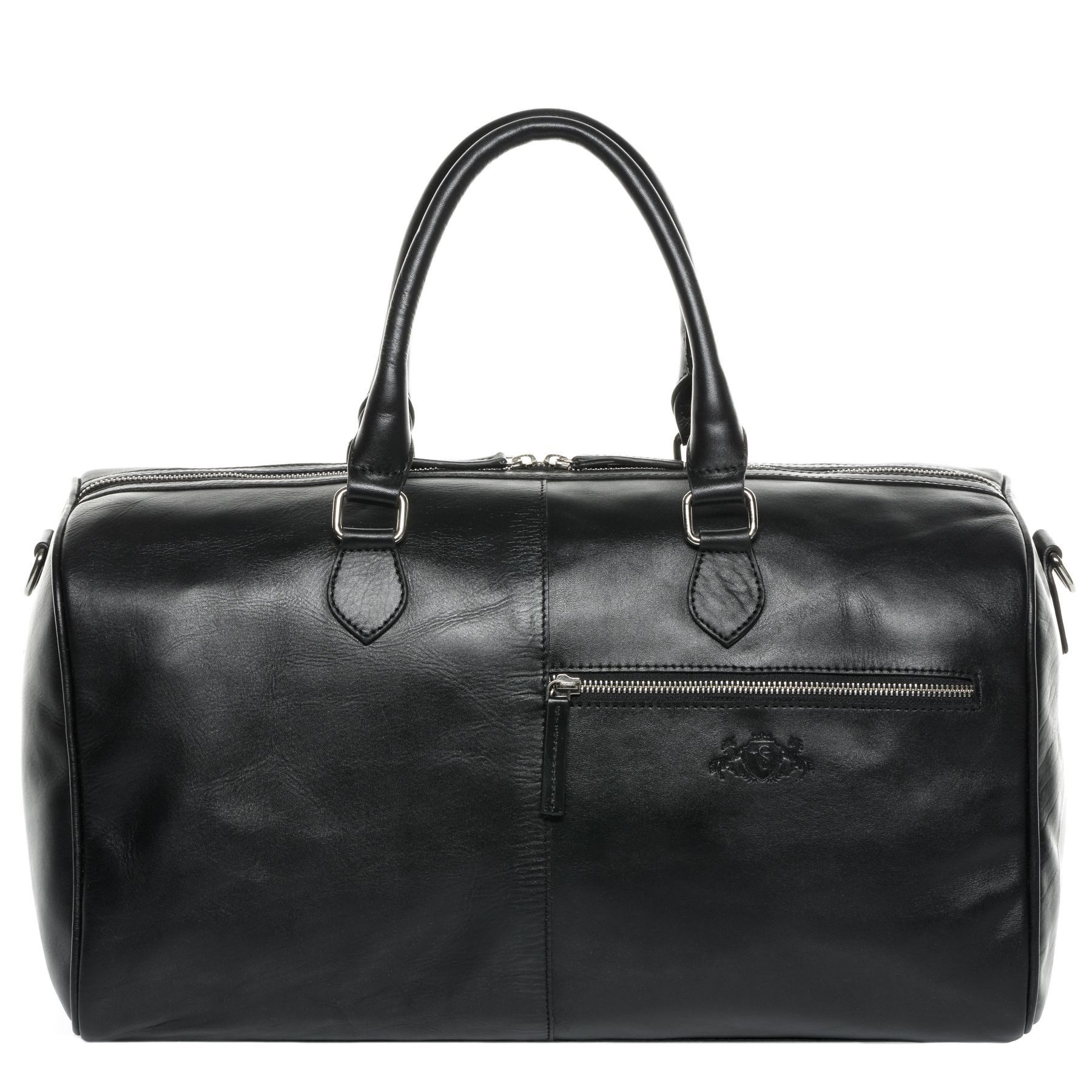 SID & VAIN Reisetasche echt Leder Weekender groß Ledertasche schwarz SEATTLE, Echtleder Reisegepäck für Damen & Herren, Sporttasche XL schwarz