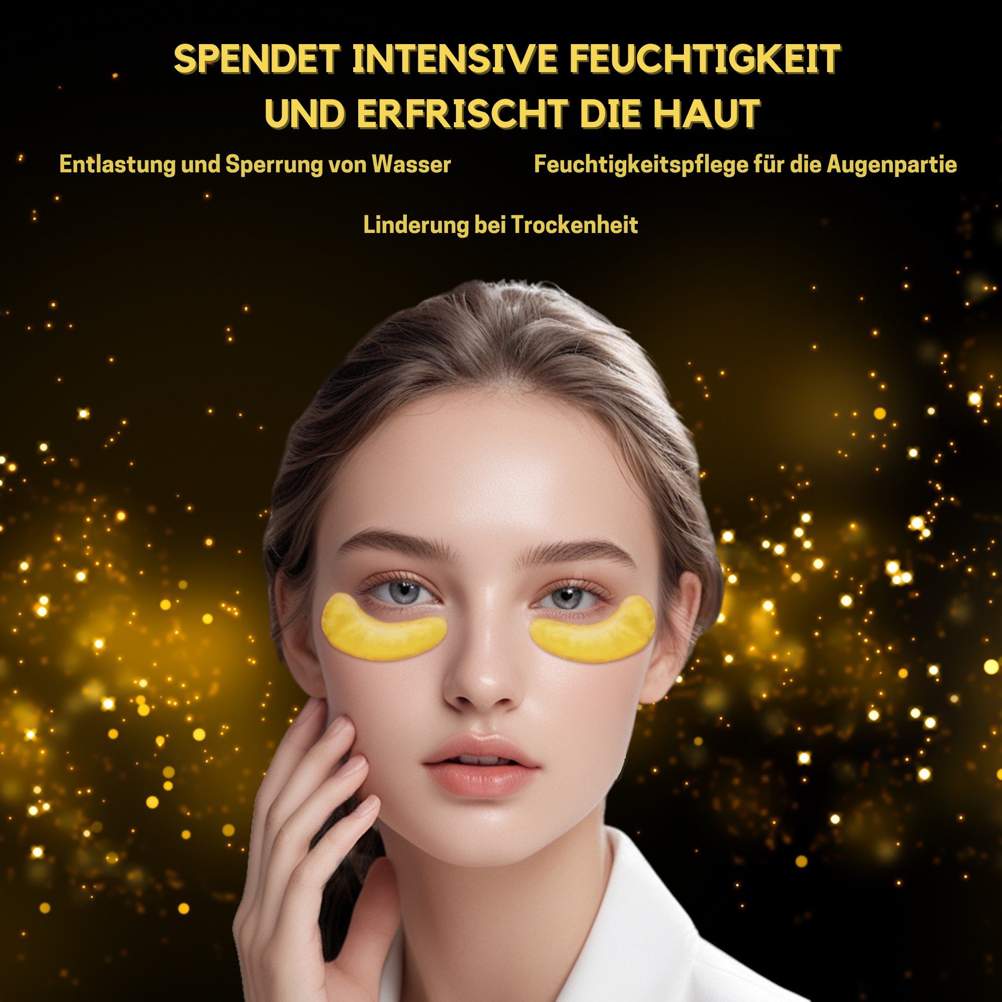 Montegoni Augenpads 24K Gold Augenpads 20 Paare – Anti-Aging Gelpads gegen Augenringe, 24K Gold Augenpads 20 Paare