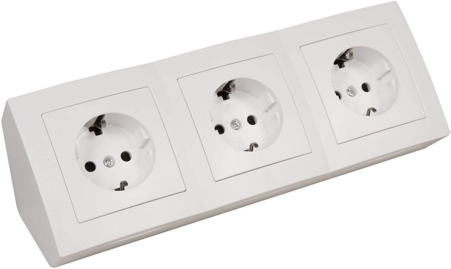 McPower MC POWER Flair Steckdosenblock Ecksteckdose Unterbausteckdose 230V/16A Mehrfachsteckdose