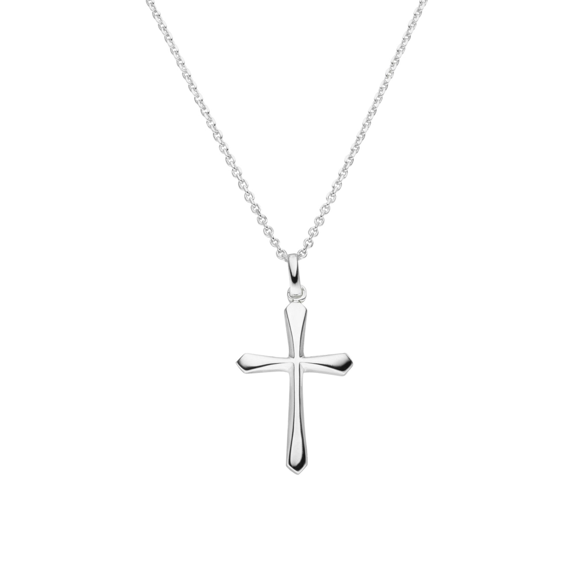 SCHOSCHON Kette mit Anhänger Halskette Kreuz Anhänger 925 Silber 23 mm