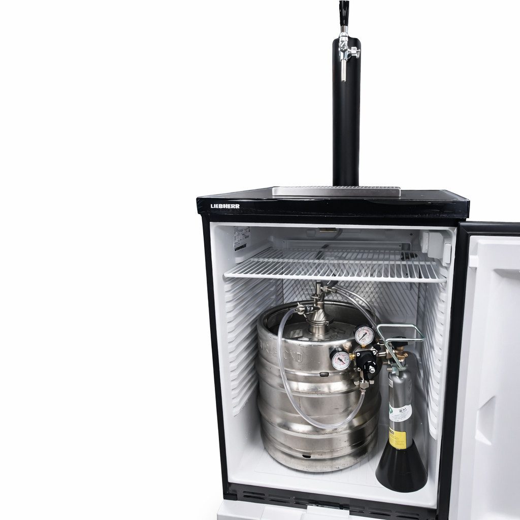 GASTROBEDARF WESTERBARKEY Bierzapfanlage Bierbar Premium kompl. für max 50 Liter Fass mit Liebherr Kühlschrank
