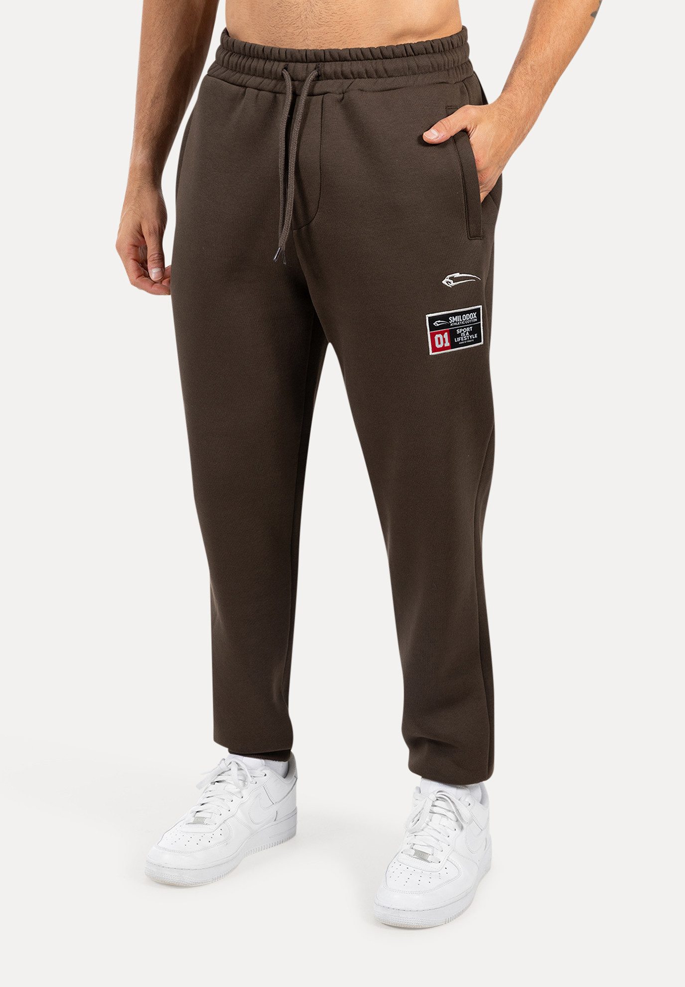 Smilodox Jogginghose Rayk, Bequeme Hose mit Logo Print, elastischem Bund, Bündchen Stretch-Material sportliche und lässige Alltagslooks Sport Freizeit