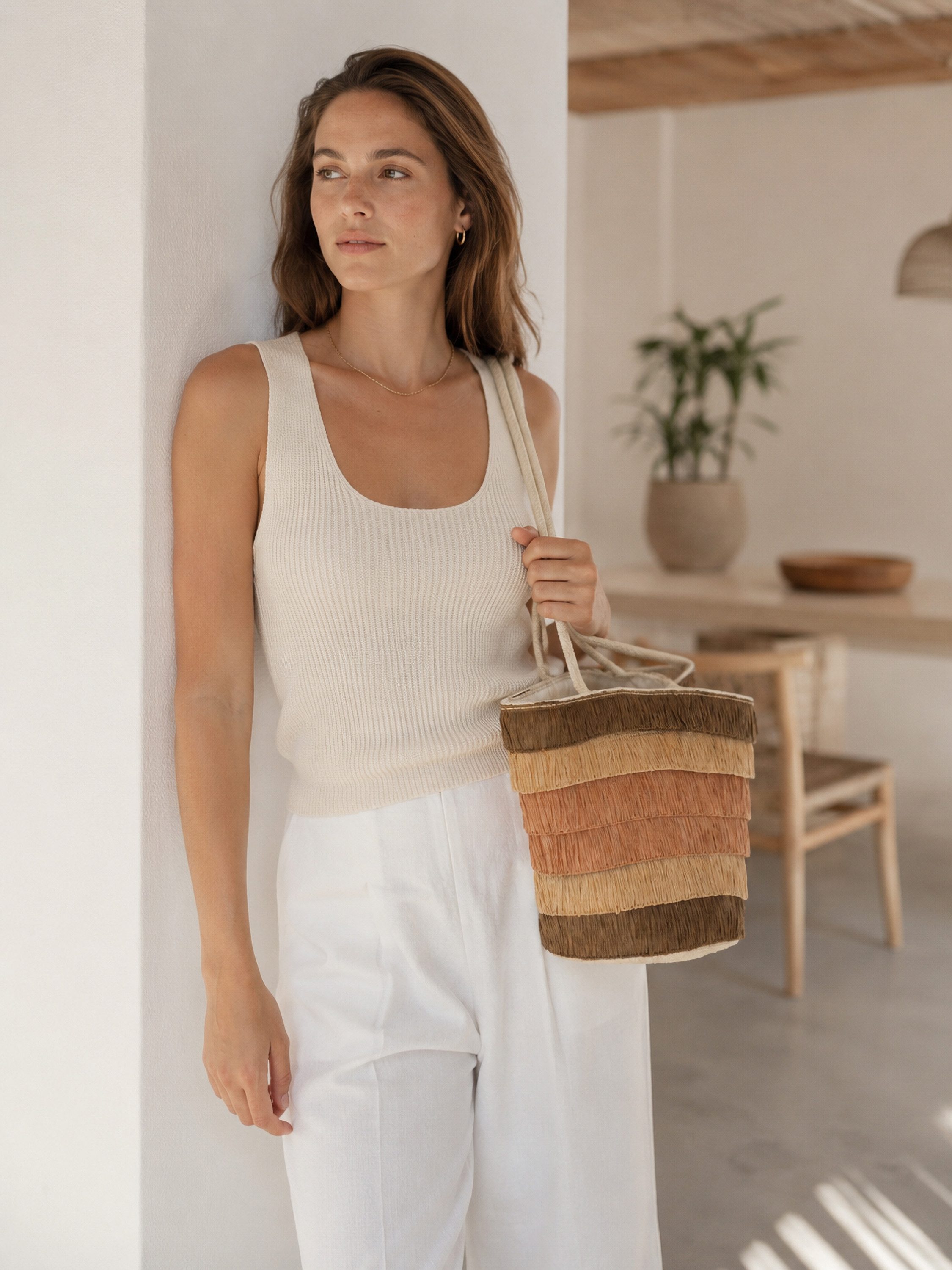 COLLEZIONE ALESSANDRO Schultertasche Teneriffa, aus Stroh