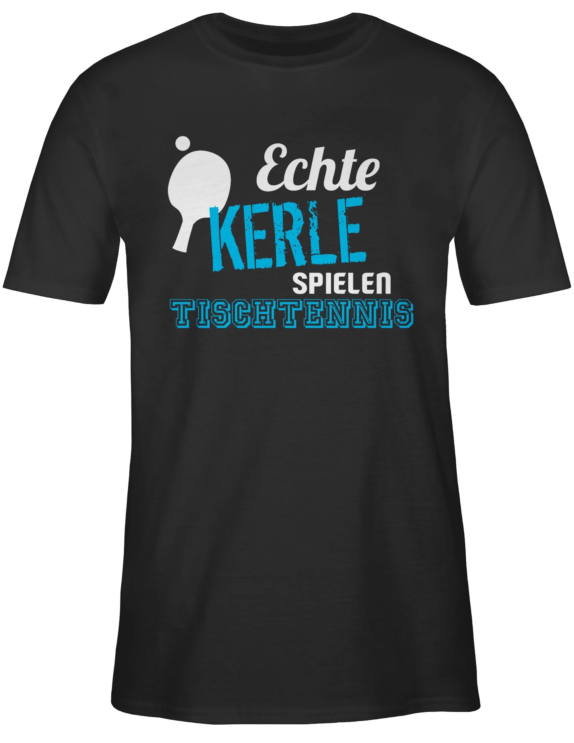 Shirtracer T-Shirt Echte Tischtennis 1 Zubehör Sport spielen Schwarz Kerle