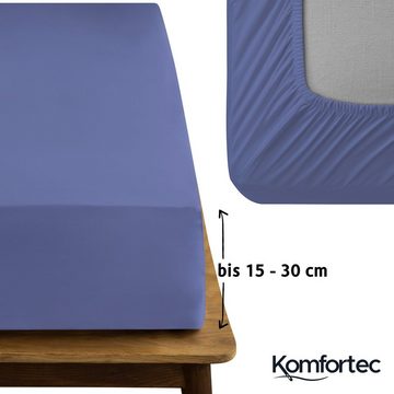 Spannbettlaken Boxspringbett bis 15cm - 30cm Matratzenhöhe, Komfortec, Mikrofaser, Gummizug: Rundum, (1 Stück), 90x200 cm, Lila