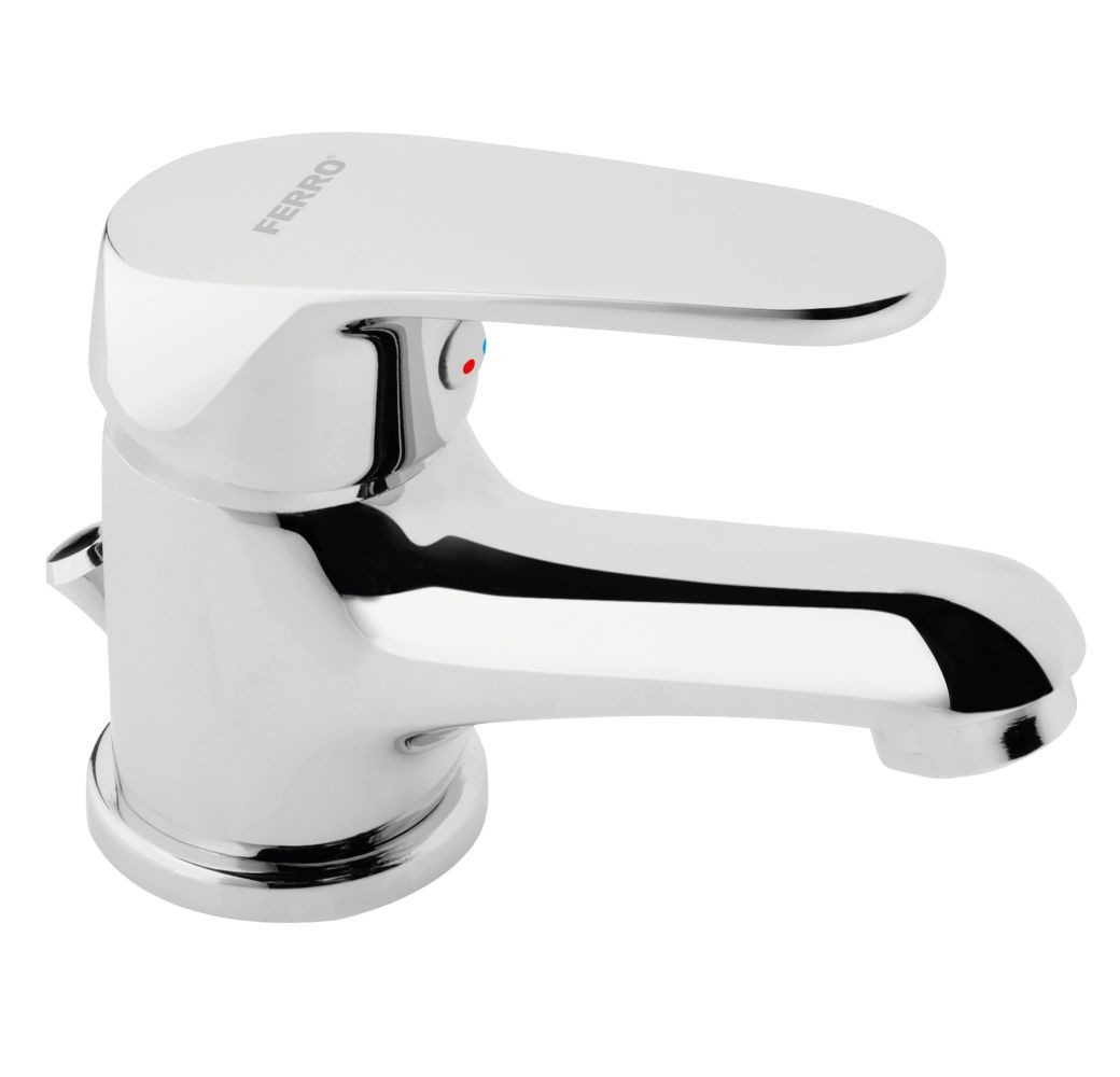 Ferro Waschtischarmatur PRIMO ECOLOGIC Einhandmischer, geräuscharme Kartusche, Mischdüse, inkl. Zugstange