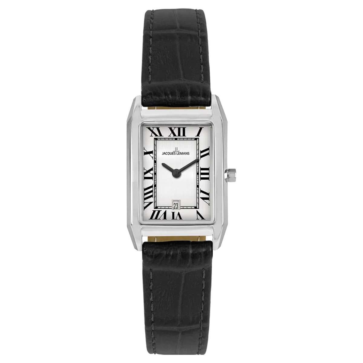 Jacques Lemans Quarzuhr 1-2189.1N, für Damen Quarz Torino Rechteckig Schwarz