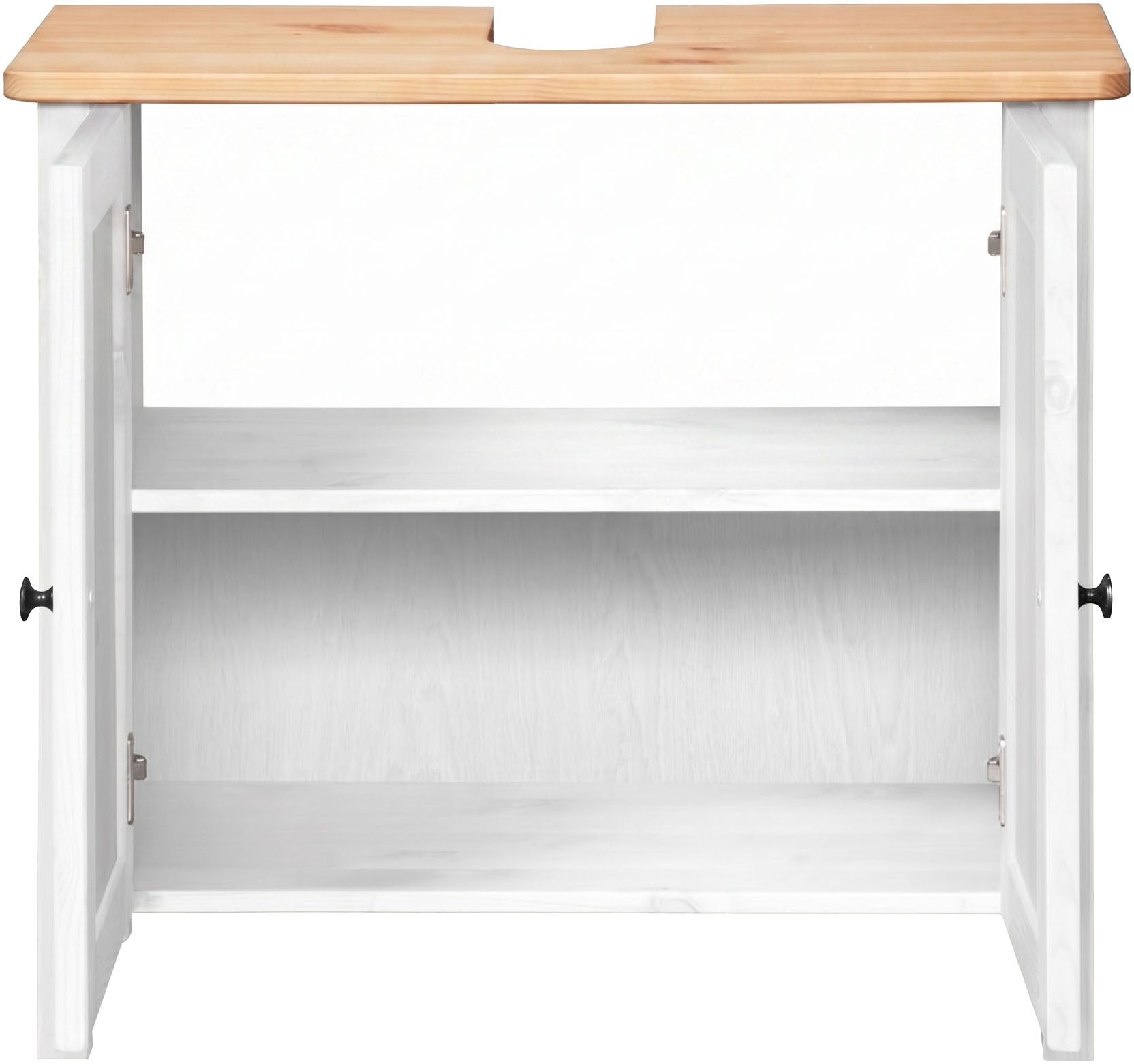 welltime Waschbeckenunterschrank Landhaus Sylt, Badschrank, Badmöbel, FSC®-zertifiziert Badmöbel im Landhaus-Stil, Breite 64 cm, aus Massivholz – Bild 4 von 5