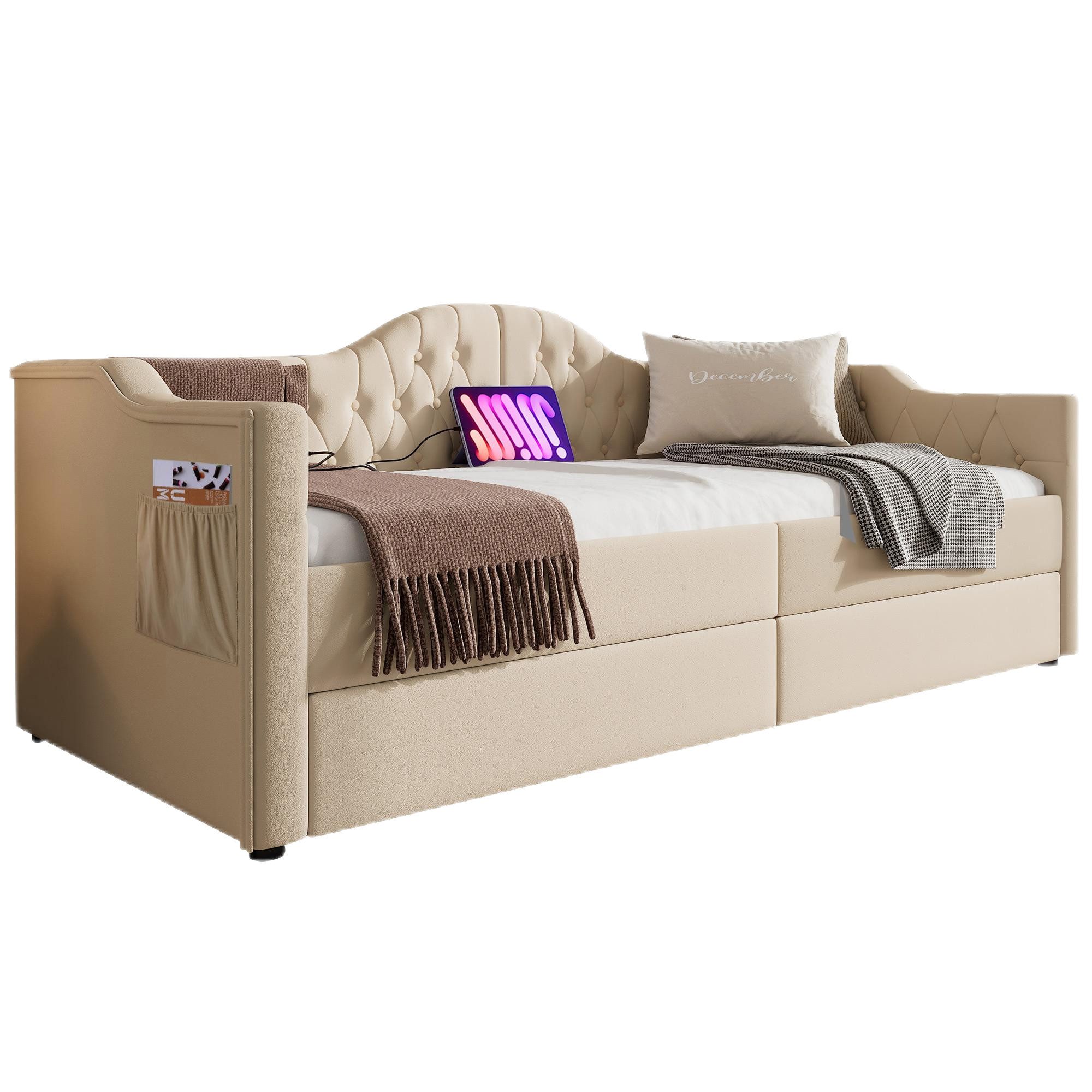 TavilaEcon Polsterbett Daybett mit USB Type günstig online kaufen