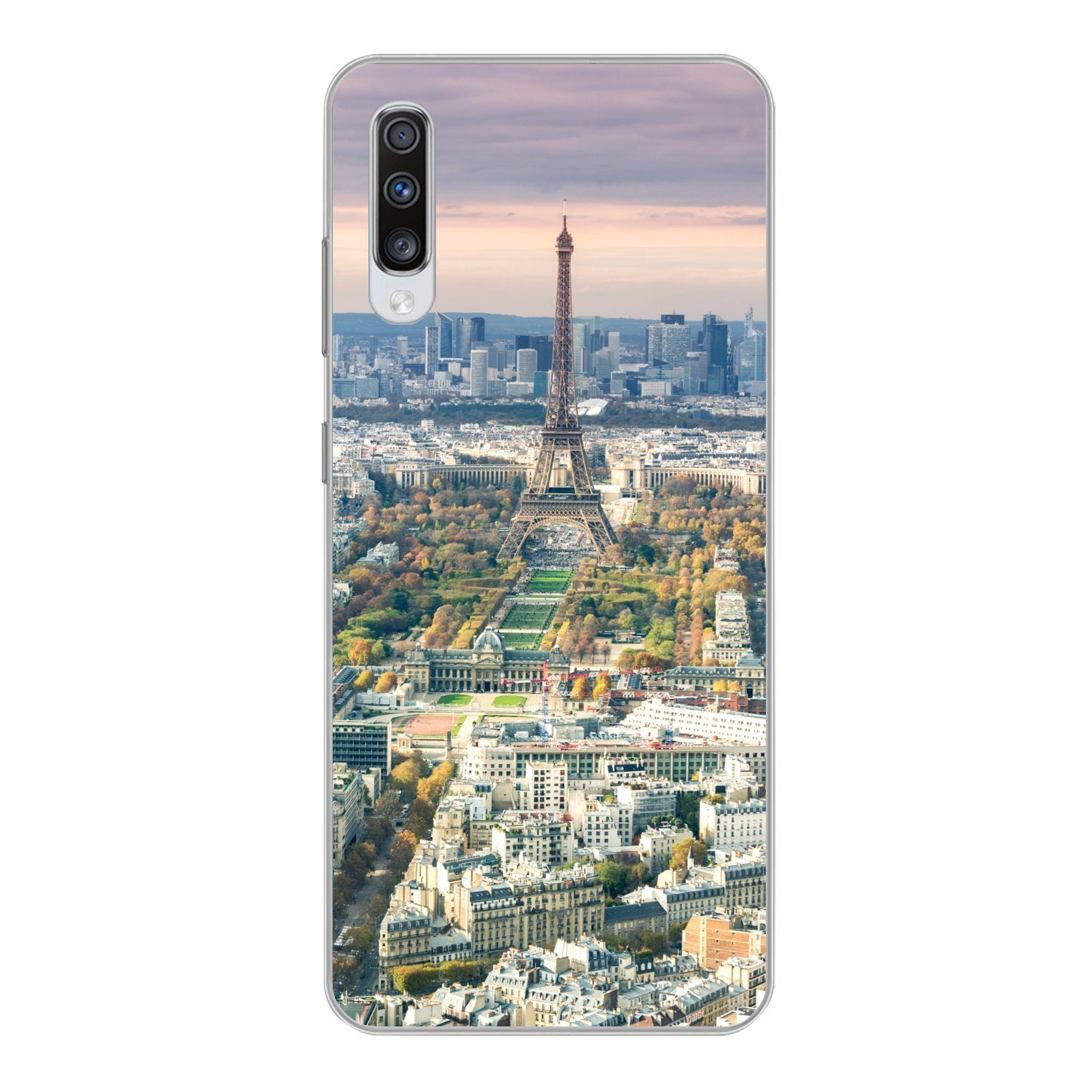 MuchoWow Handyhülle für Samsung Galaxy A70 Paris - Eiffelturm - Stadt, Phone Case, Silikon, Schutzhülle Dünn