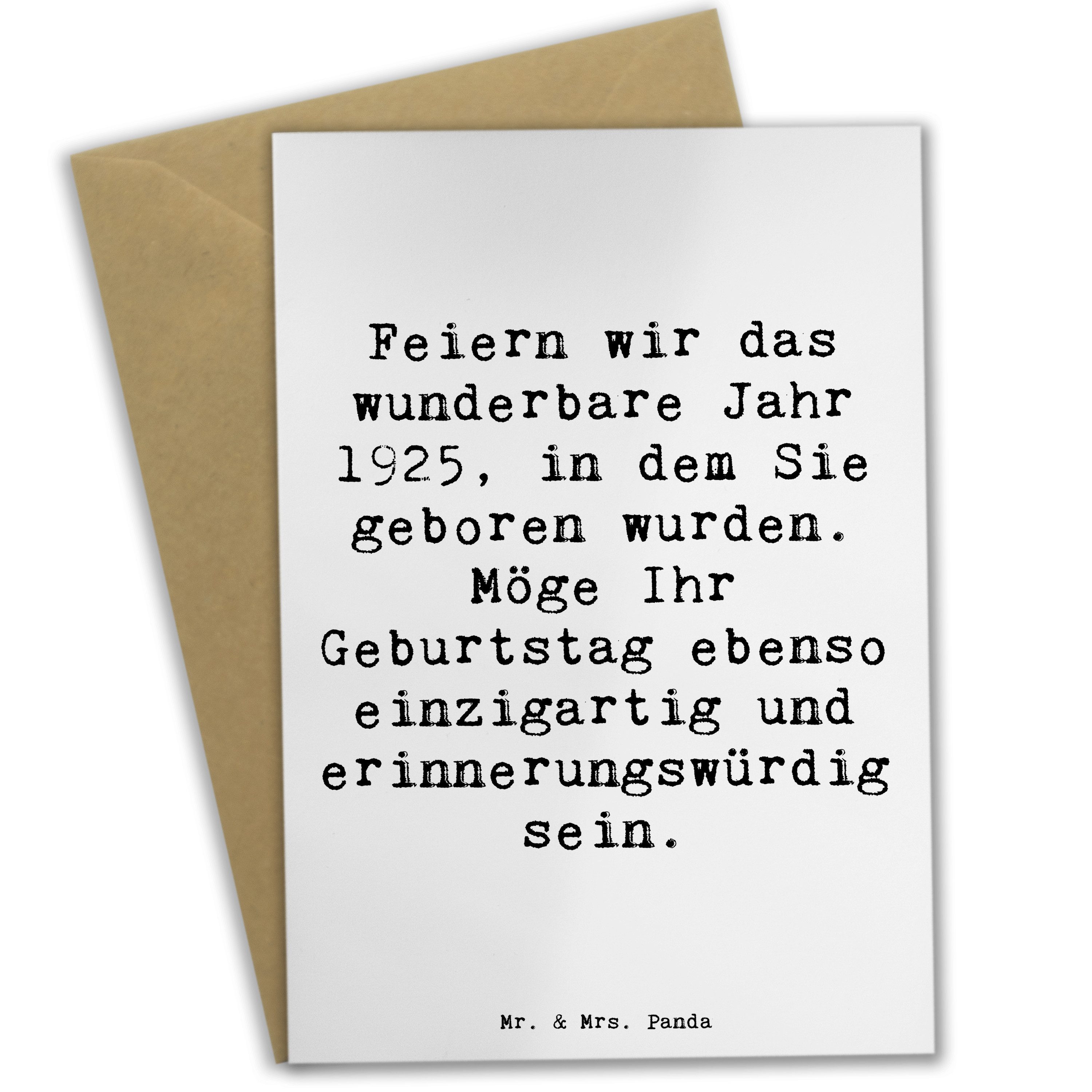 Grußkarte Spruch 1925 Geburtstag - Weiß - Geschenk, magisch, Geburtstag feiern