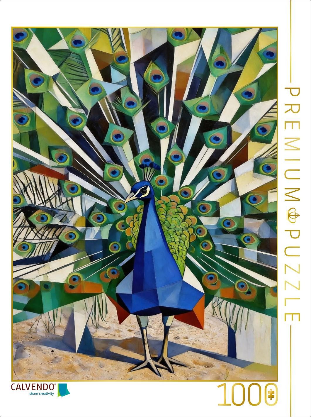 CALVENDO Puzzle CALVENDO Puzzle Pfau, 1000 Teile Lege-Größe 64 × 48 cm Foto-Puzzle fü, 1000 Puzzleteile