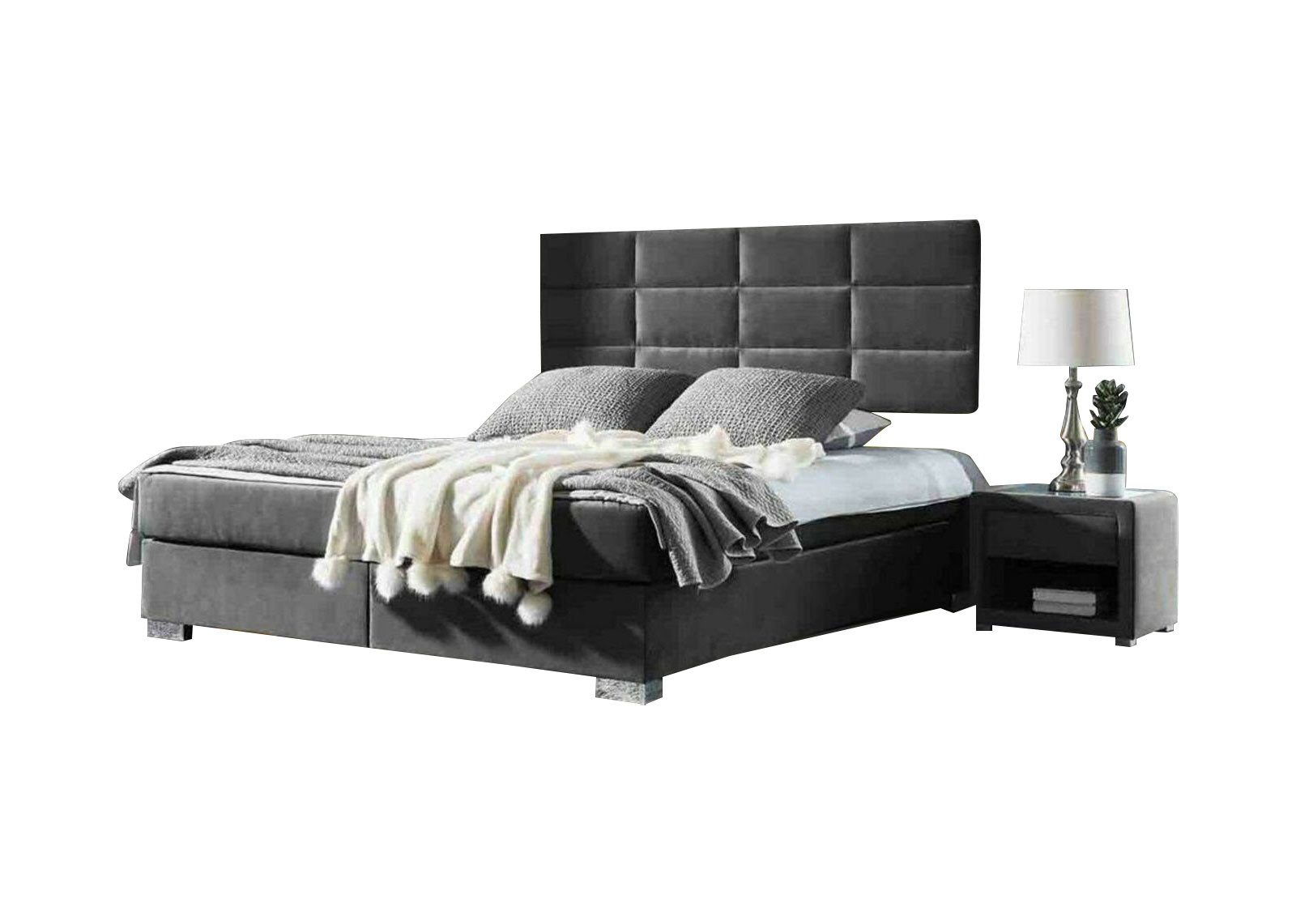 JVmoebel Schlafzimmer-Set Boxspringbett Doppel Betten luxus Schlafzimmer Doppelbetten Blau, Made in Europa