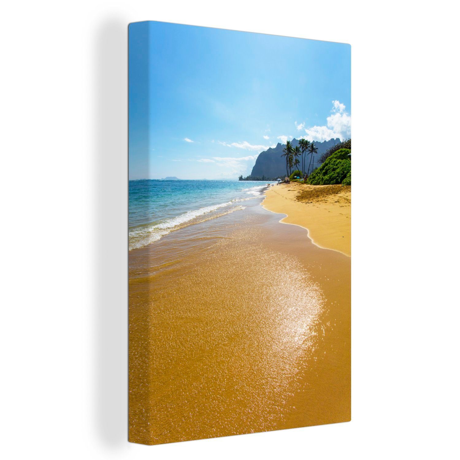 OneMillionCanvasses® Leinwandbild Kaaawa St), fertig Beach Zackenaufhänger, Gemälde, im Leinwandbild Pazifischen Ozean, bespannt (1 cm 20x30 inkl
