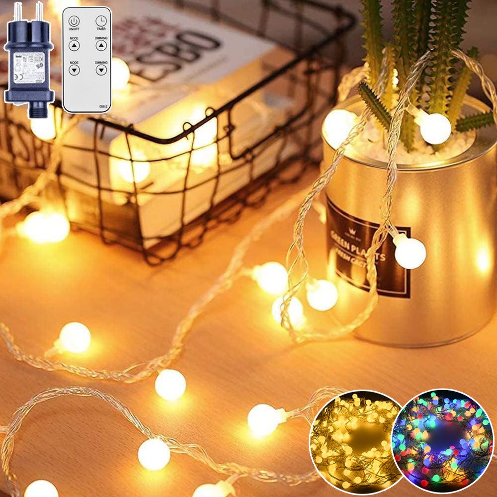 XERSEK LEDLichterkette 150LEDs Kugel LED Lichterkette 23M Warmweiß