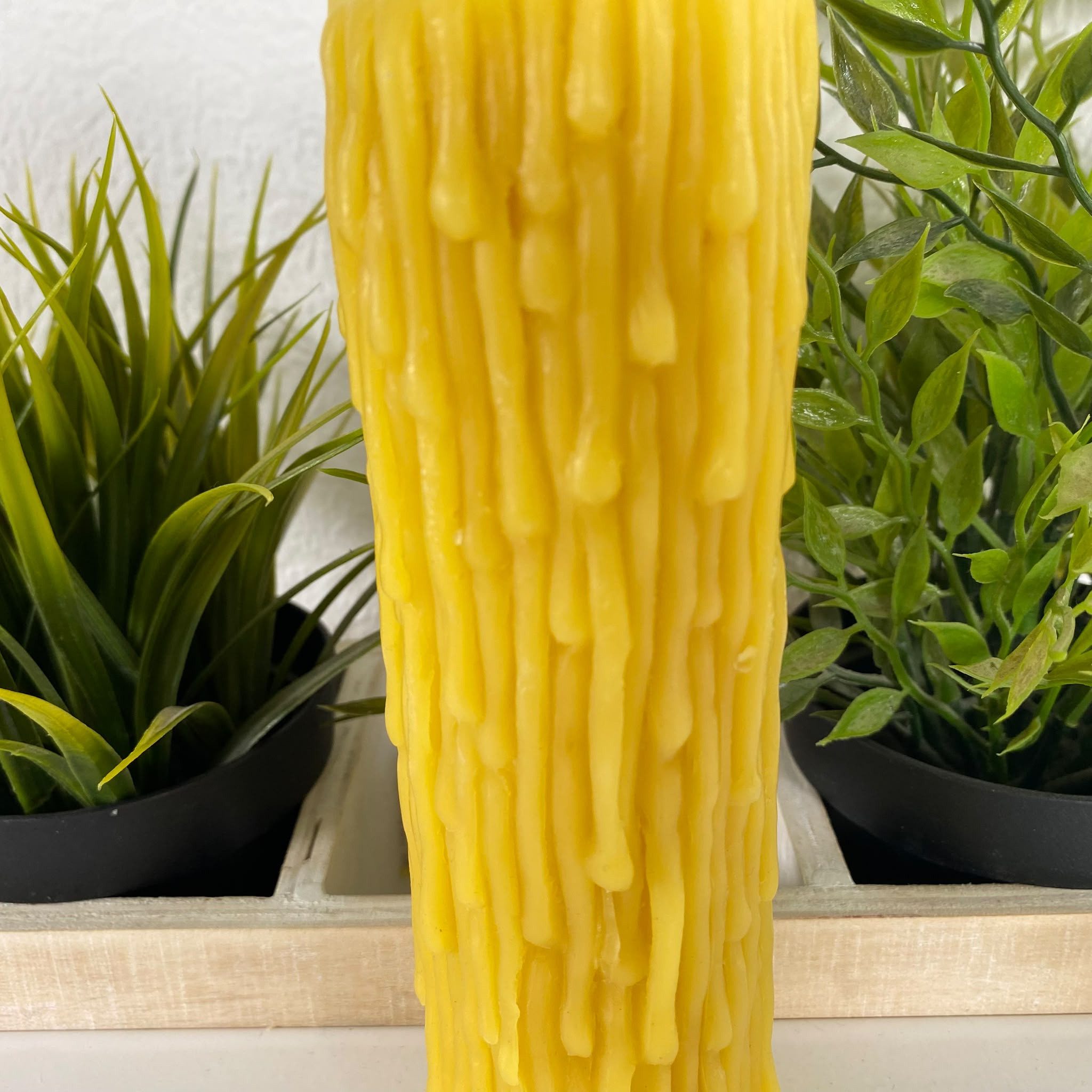 Aspinaworld Bienenwachskerze Stumpenkerze 18,5 cm natur – mit Wachstropfen-Optik (1-tlg) – Bild 4 von 5