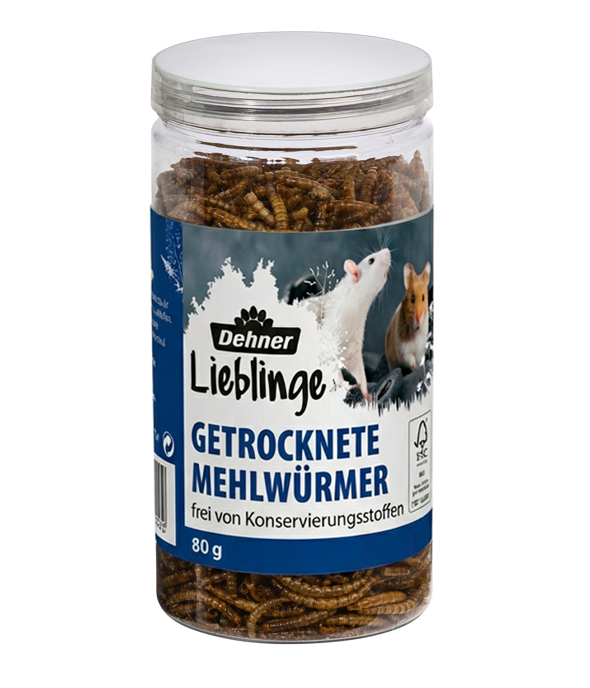 Dehner Wildvogelsnack, getrocknete Mehlwürmer, Ganzjahresfutter proteinreich Mehlwürmer, Snack für: Hamster; Rennmäuse; Zwerghamster; Mäuse; Ratten; Nager; Kleintiere, proteinreich, hochwertiges Vogelfutter für Wildvögel