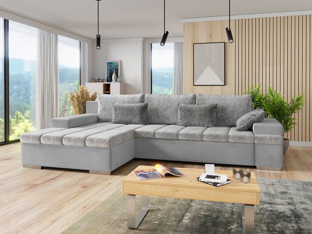 MIRJAN24 Ecksofa Bangkok Premium, mit Bettkasten und Schlaffunktion, Moderne Eckcouch, Couch L-Form