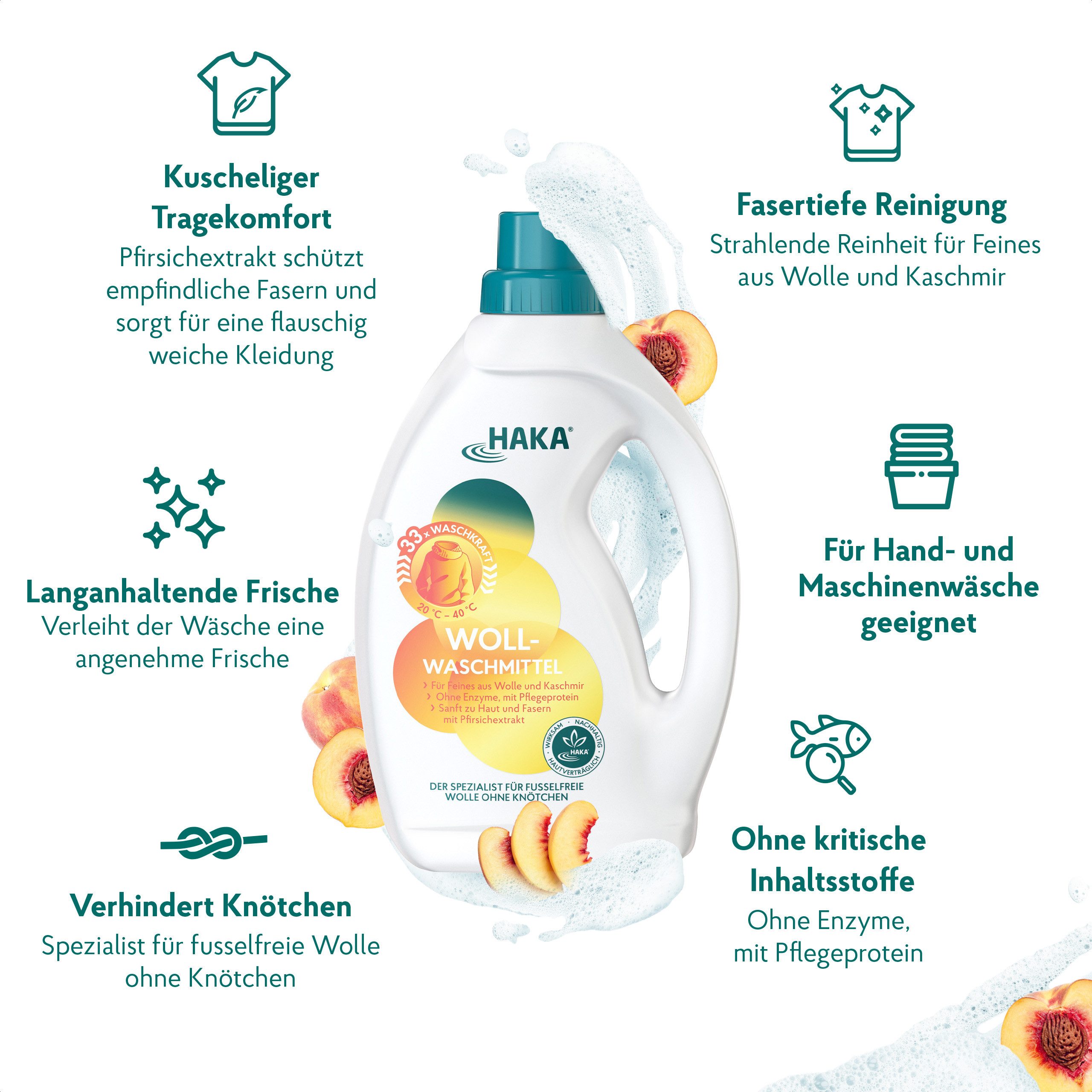HAKA Wollwaschmittel für Wolle & Kaschmir 1l Wollwaschmittel