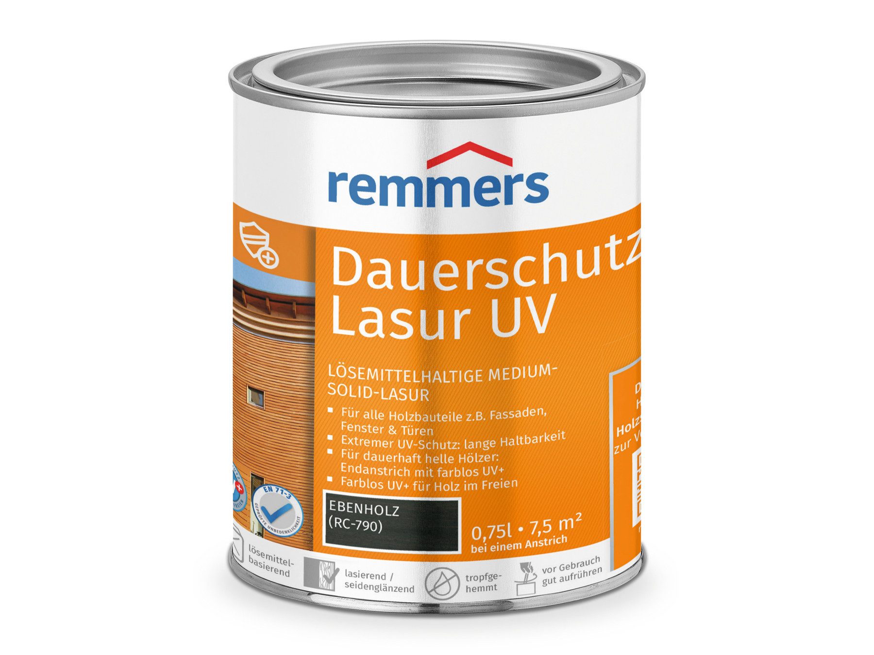 Holzschutzlasur Dauerschutz-Lasur UV ebenholz 0,75 Liter