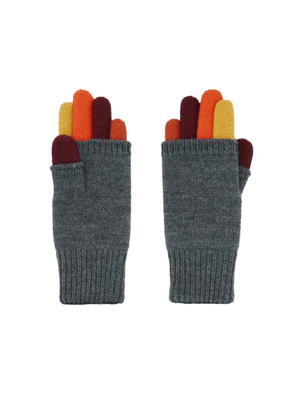 MAXIMO Strickhandschuhe KIDS GIRL-Fingerhandschuhe carbonmeliert/multicolor