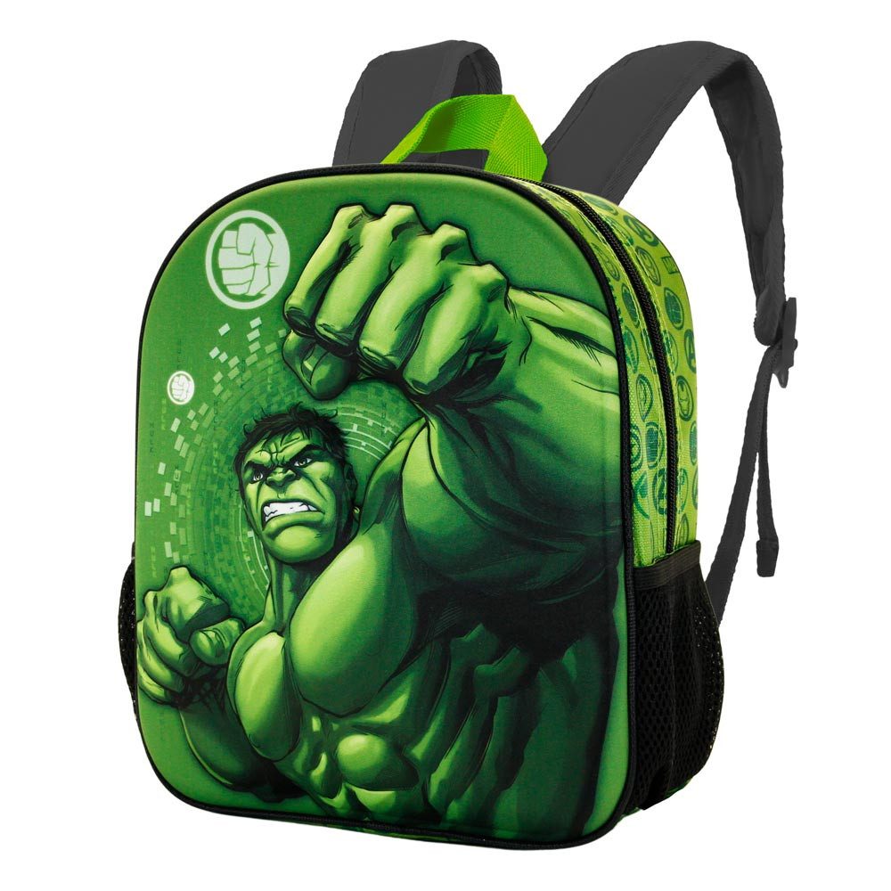 Karactermania Kinderrucksack Marvel Hulk 3D Rucksack Vorschulrucksack Kindergarten, 3D-Frontrelief