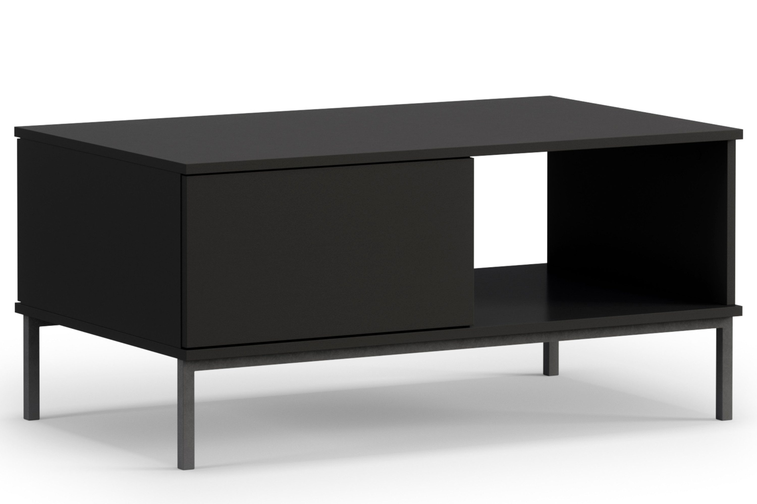 KONSIMO® Couchtisch ERISTI Kaffeetisch, hergestellt in der EU, Sofatisch, mit Schubladen, Stauraum, Push-to-Open-System