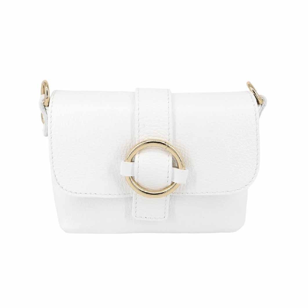 Schultertasche MADE IN ITALY Damen Leder Tasche Crossbody Umhängetasche Smartphone