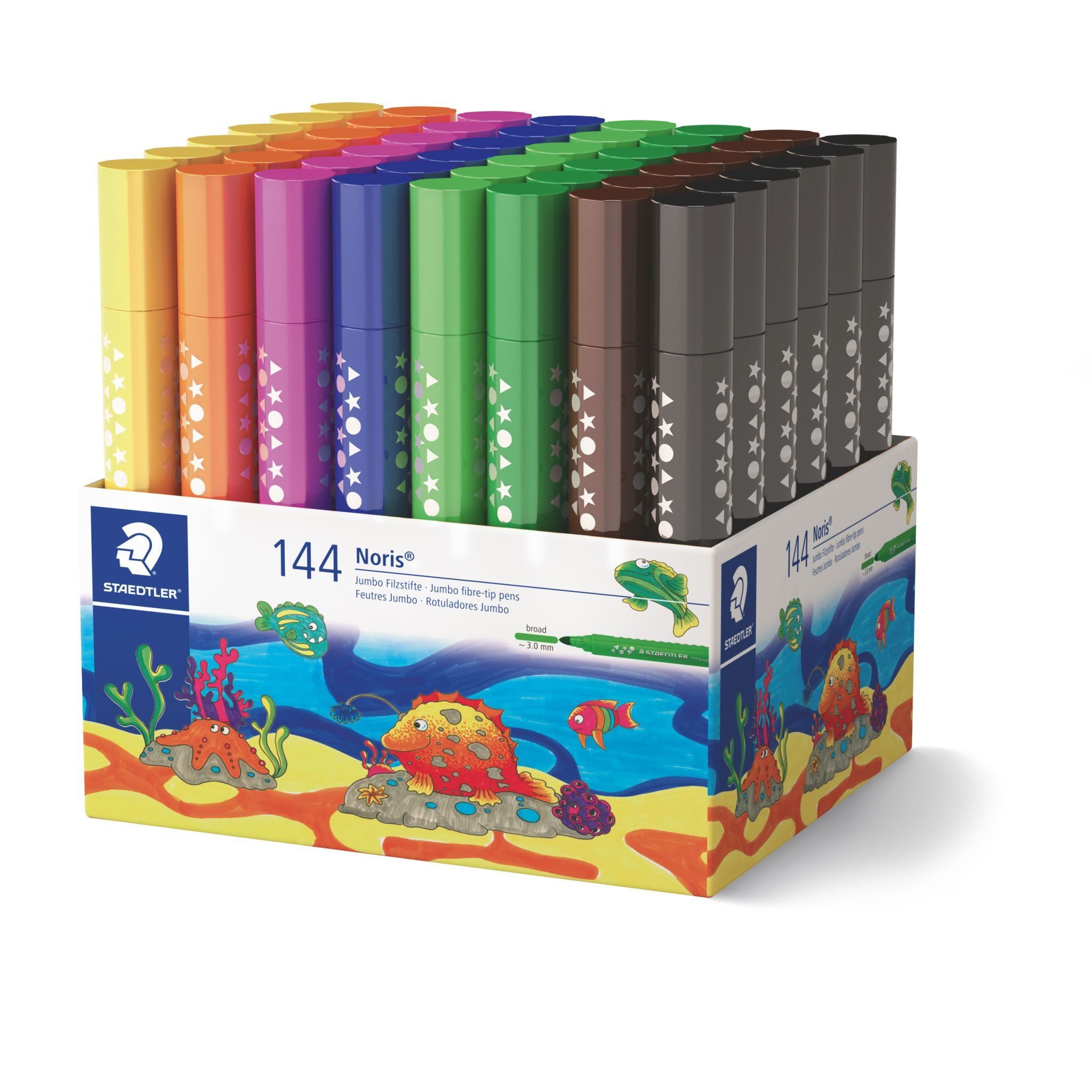 STAEDTLER Malstift Staedtler Fasermaler Noris 3mm 48ST Köcher