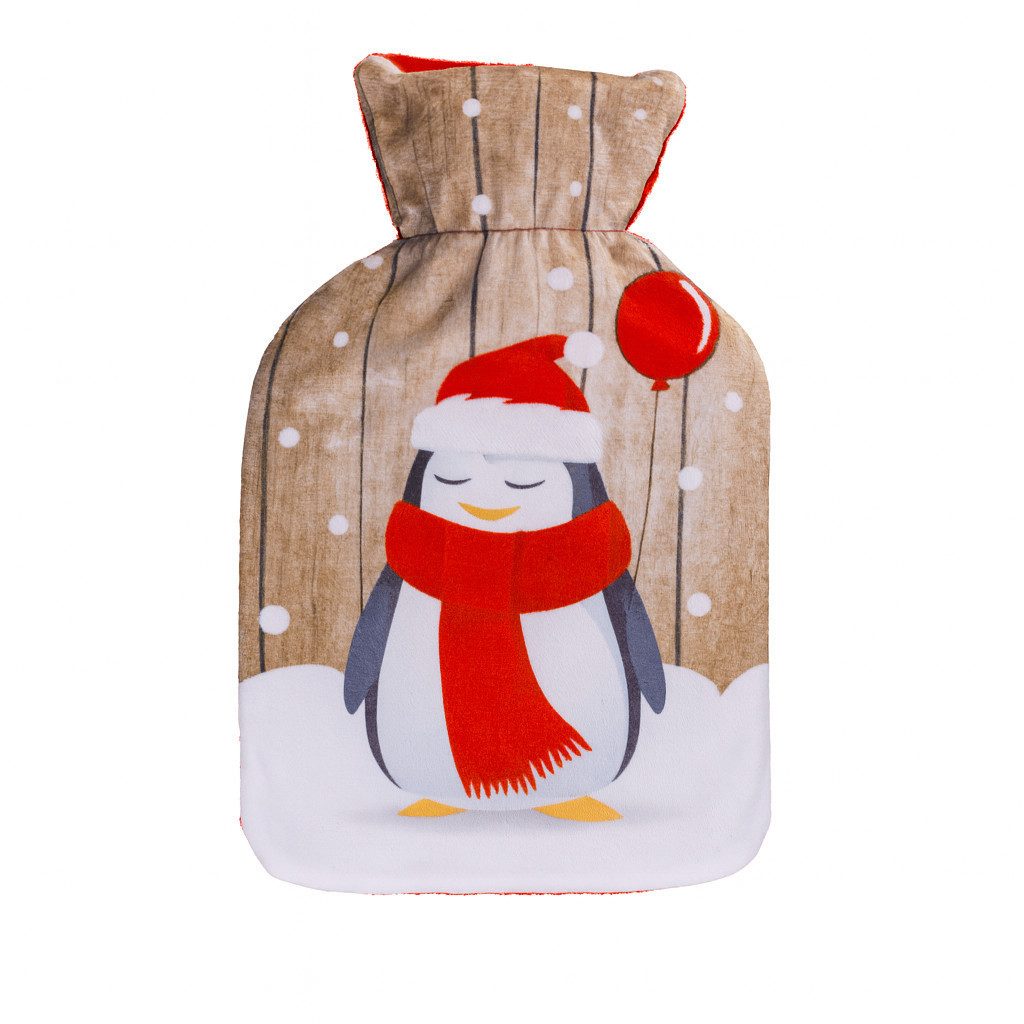 Out of the Blue Wärmflasche Weihnachts Wärmflasche 1L mit Motivbezug 26x16 cm 4 Designs, Wärmender Weihnachtsgruß mit Kuschelfaktor