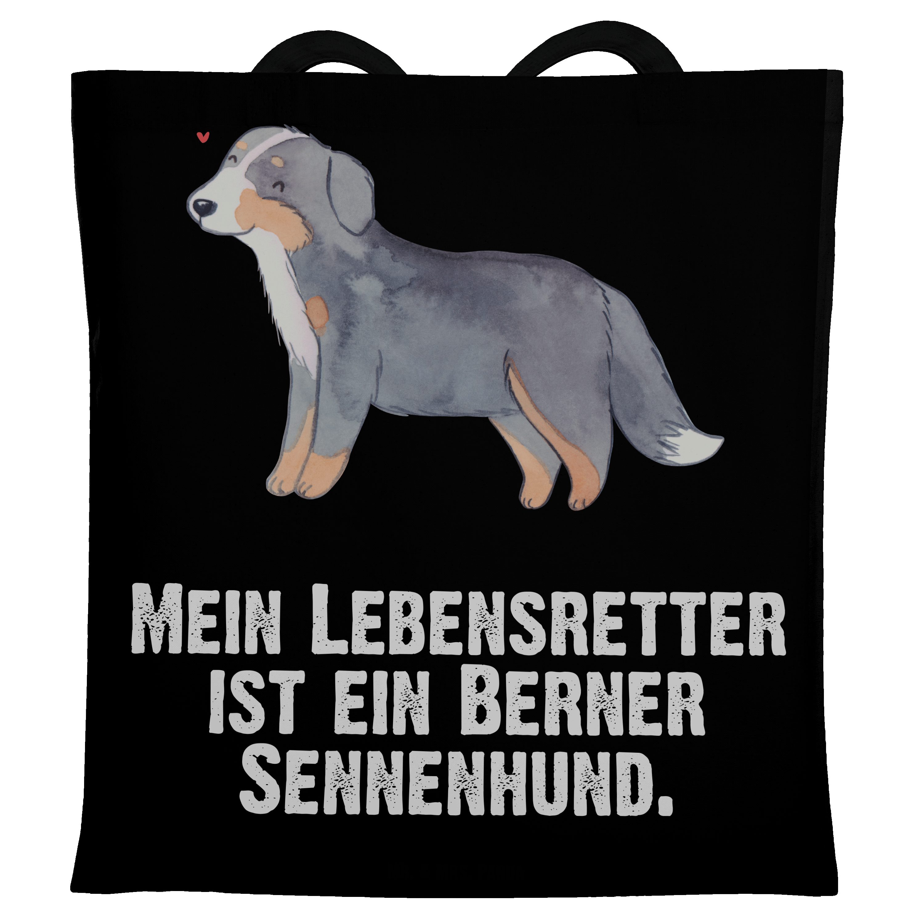 Mr. & Mrs. Panda Tragetasche Berner Sennenhund Lebensretter - Schwarz - Geschenk, Tierfreund, Rass (1-tlg)