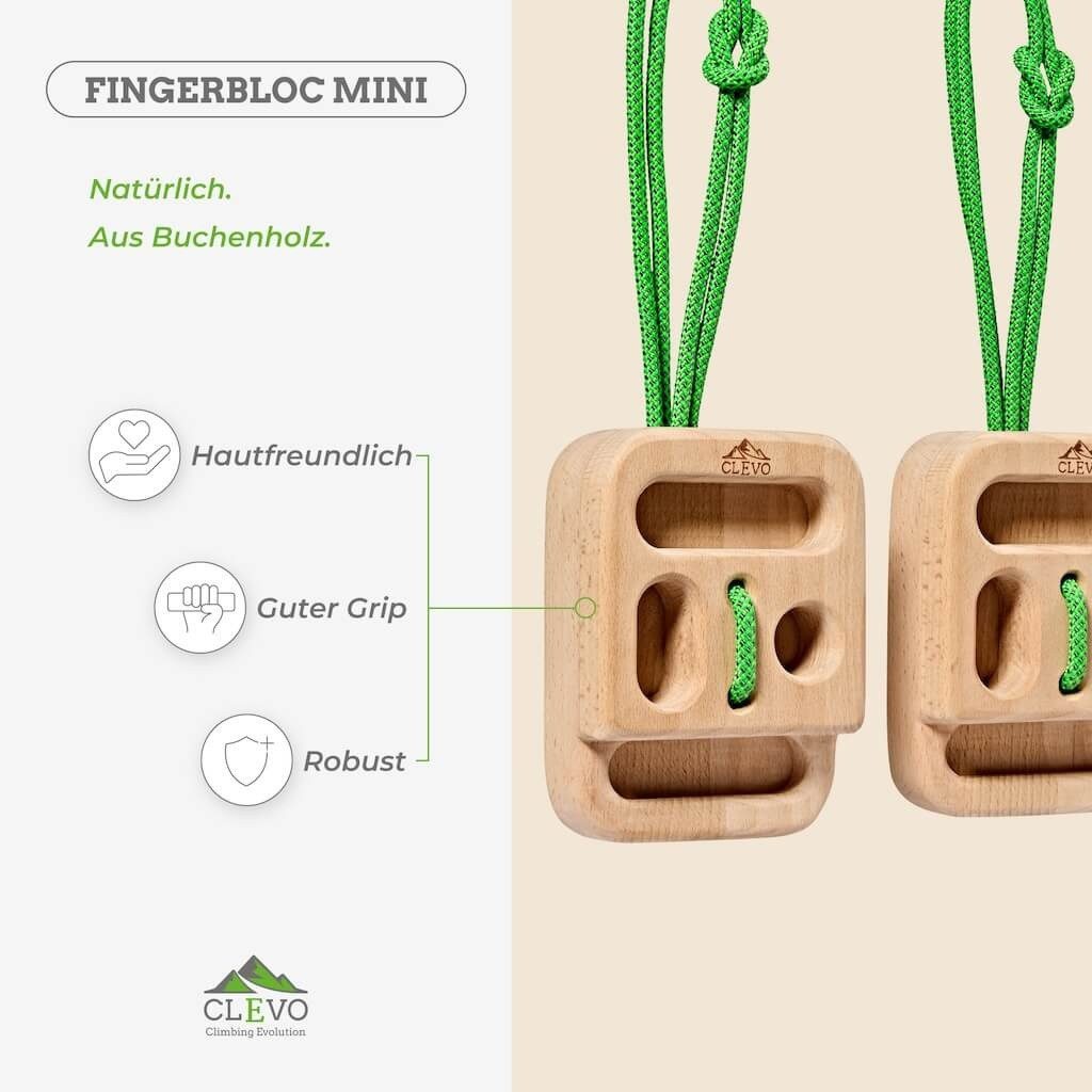 Clevo Climbing Kletter-Trainingsgerät CLEVO Fingerbloc Mini portables Hangboard