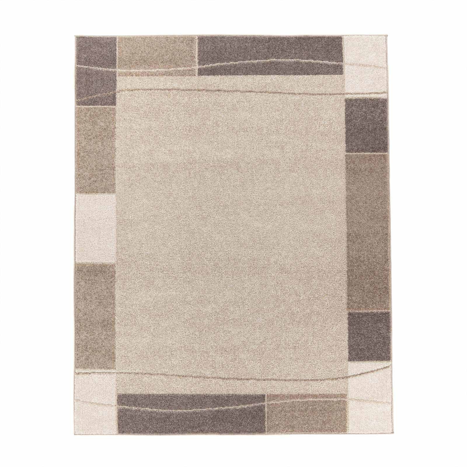TaCa Home Teppich Moderner Designer Teppich Retro, rechteckig, Höhe: 13 mm, Wohnzimmer Schlafzimmer Esszimmer, Braun-54 - 80 x 150 cm
