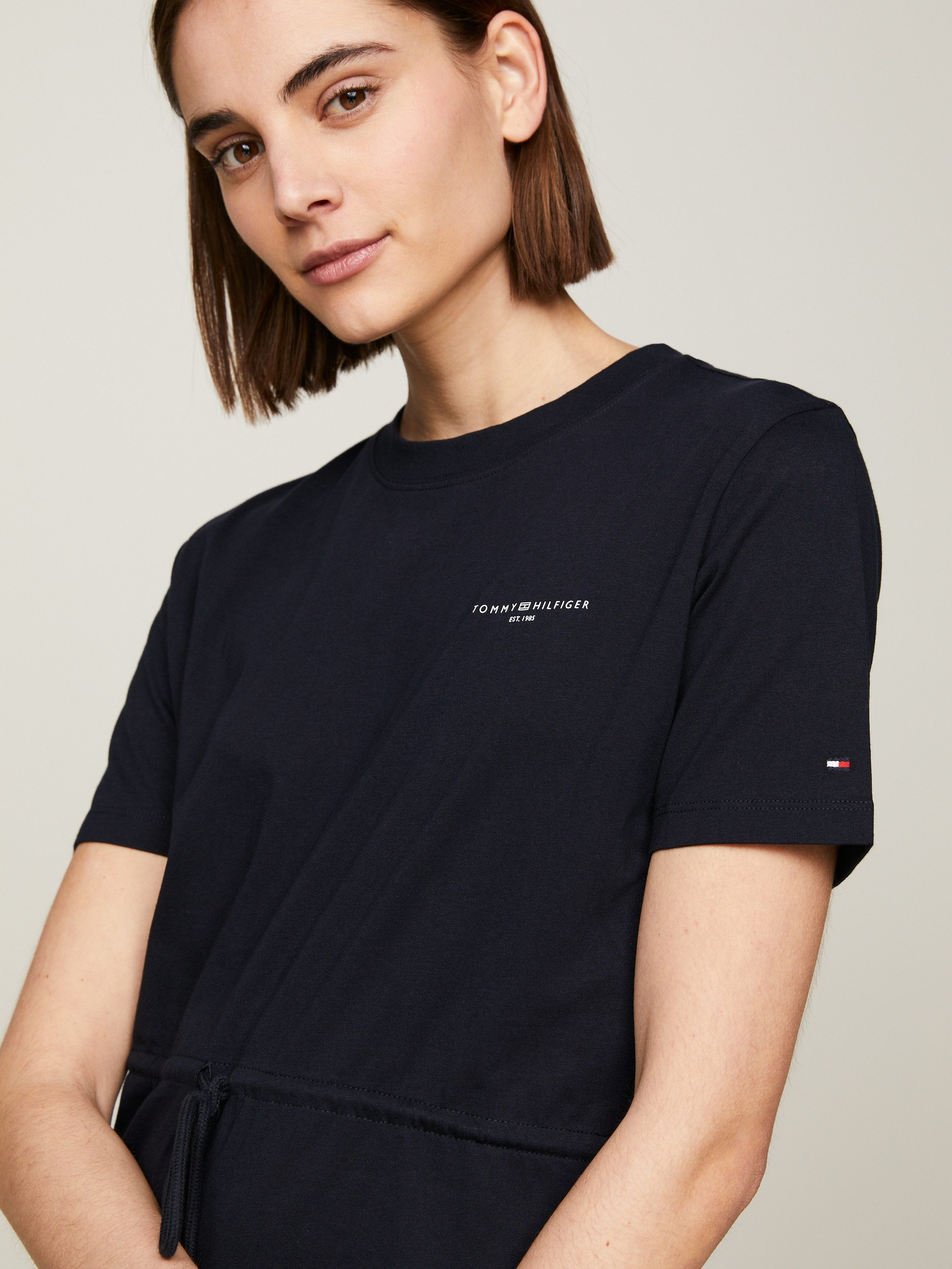 Tommy Hilfiger Shirtkleid 1985 REG MINI CORP TEE DRSS SS mit Tommy Hilfiger Schriftzug