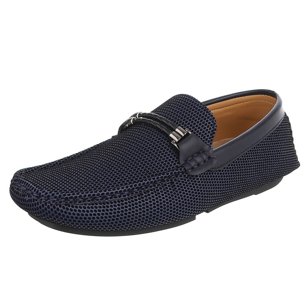 Coolwalk Herren Loafer Slip-On mit Struktur & Zierdetail Slipper (91563715) Flach Slipper in Dunkelblau