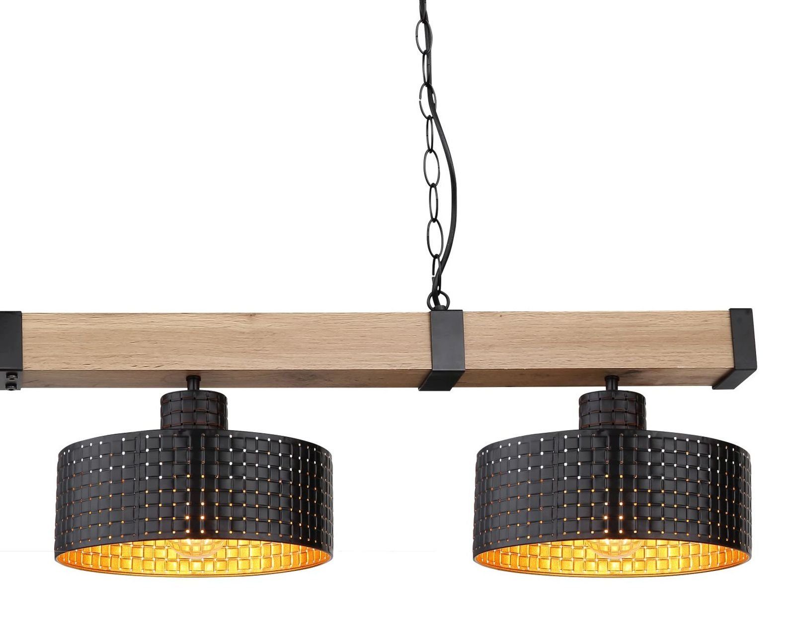 Decken Hängeleuchte Aus Holz Mit Kristalldekor Hol Produktbild-Vorschau 2