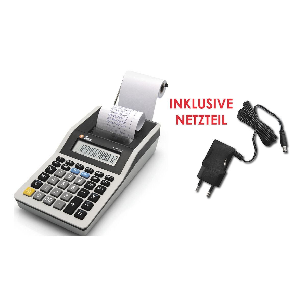 TWEN Taschenrechner 110 PD, mit Druckfunktion