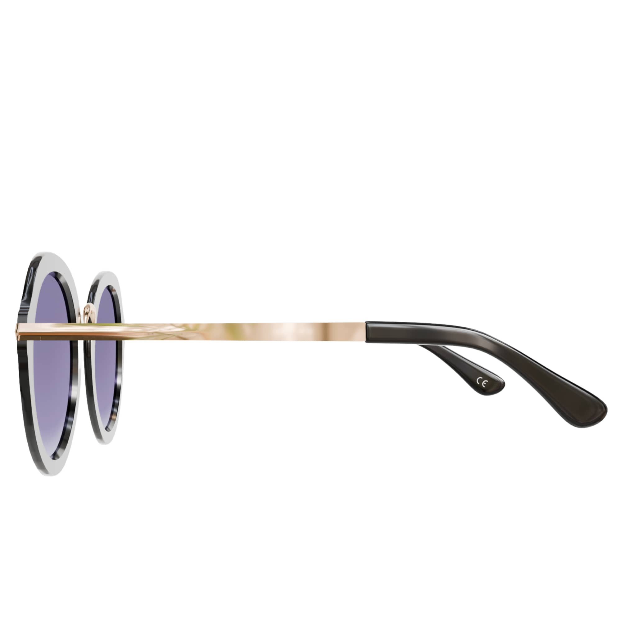 BEZLIT Eyewear Retrosonnenbrille Rundglas Designer Damen Sonnenbrille (1-St) mit schwarzen Linsen