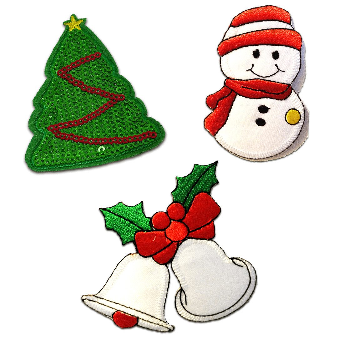 Catch the Patch Aufnäher Bügelbild, Aufbügler, Applikationen, Patches, Flicken, zum aufbügeln, Polyester, Aufnäher für Erwachsene - Weihnachten Set 3 Stück