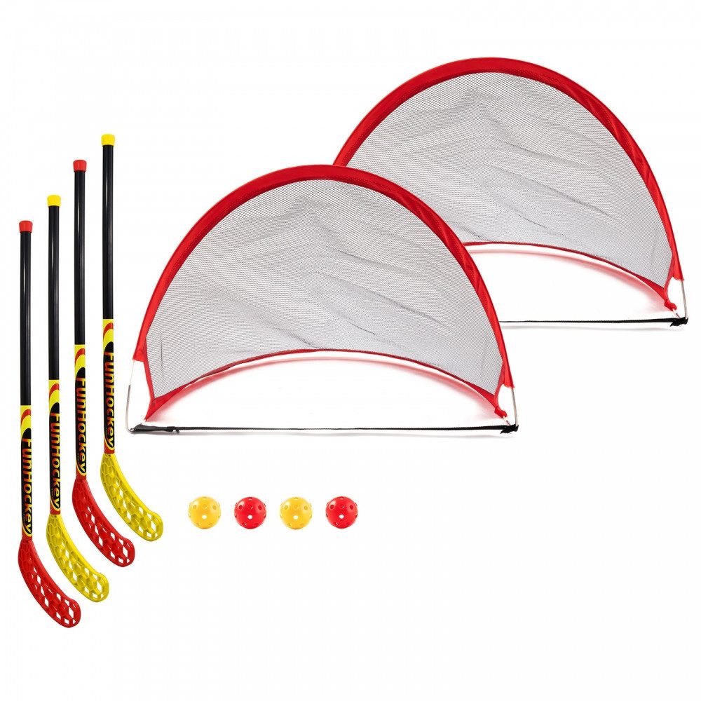 Bandito Beachhockeyschläger FunHockey Schläger 2 x 2er Set + Pop up Tor - Set Mini