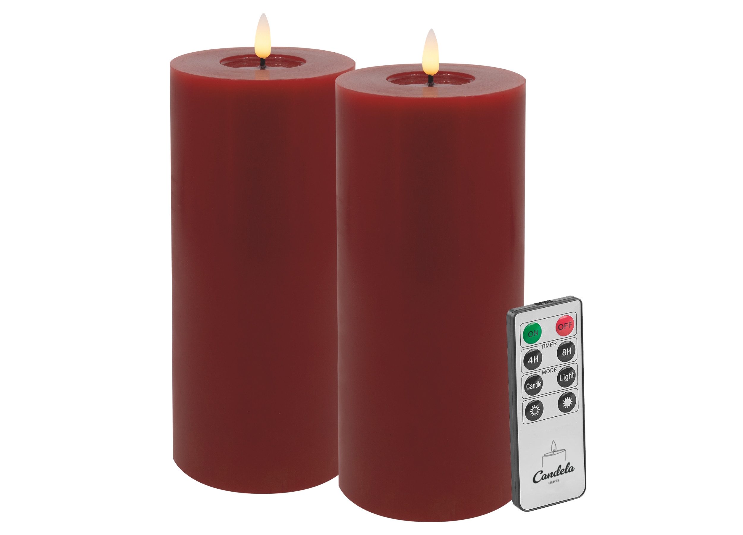 LC Home LED-Kerze LED Kerzen Set Winter Echtwachs Timerfunktion Fernbedienung dimmbar (Set, 2-tlg., LED Kerzen Winter, Teelicht und Stumpenkerze mit Reflexionsspiegel), LED Kerzen mit Timerfunktion Fernbedienung Dimmbar