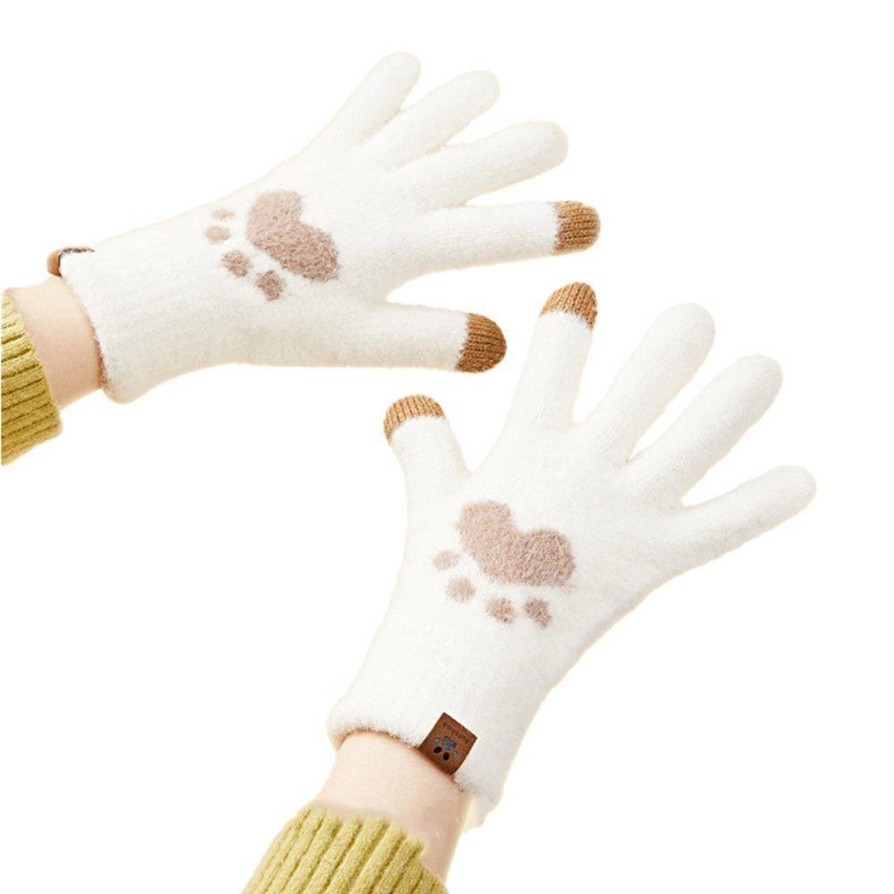 SRRINM Strickhandschuhe Damen Winter Touchscreen Warm gestrickte Handschuhe