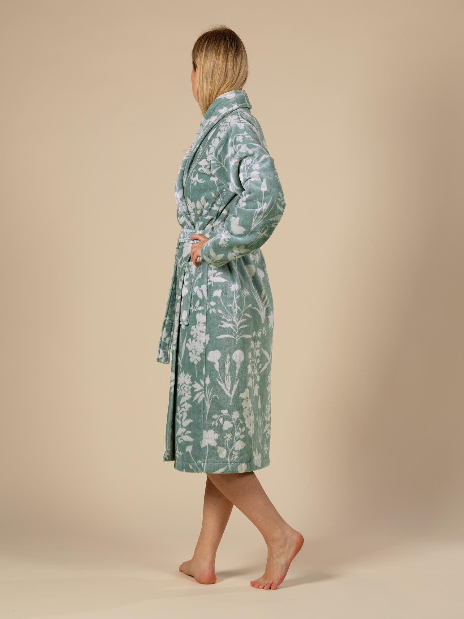 Essenza Damenbademantel Maribel, Langform, Baumwoll-Mix, Schalkragen, Gürte günstig online kaufen