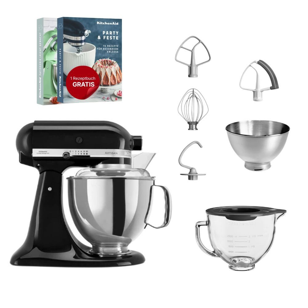 KitchenAid Küchenmaschine KitchenAid 4,8 L 5KSM175 Artisan Glasset mit Glasschüssel